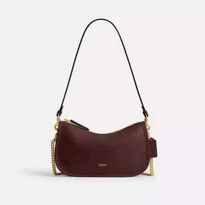 Coach Waverly Shoulder Bag With Embossed Logo In Brown