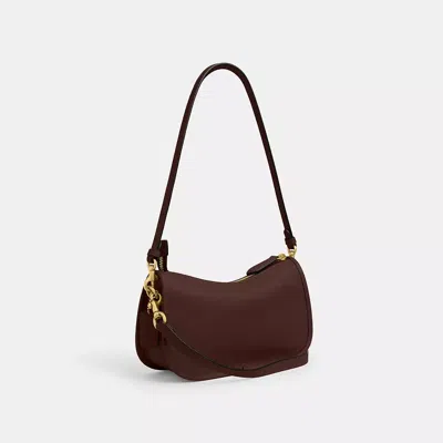 Coach Waverly Shoulder Bag With Embossed Logo In Brown