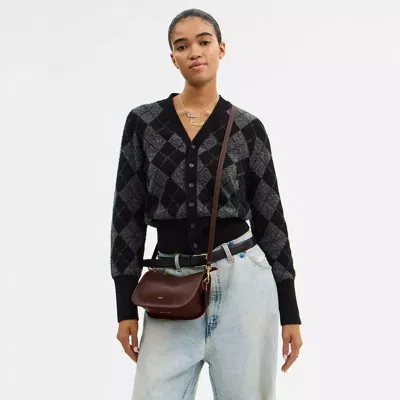 Coach Waverly Shoulder Bag With Embossed Logo In Brown