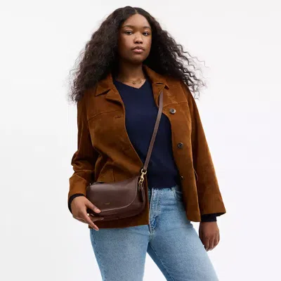 Coach Waverly Shoulder Bag With Embossed Logo In Brown