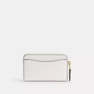 Coach Essential Small Zip Around Card Case With Sticker Print In Neutral