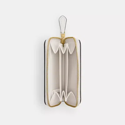 Coach Essential Small Zip Around Card Case With Sticker Print In Neutral