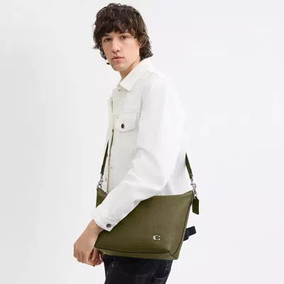 Coach Top Zip Messenger Bag In Green