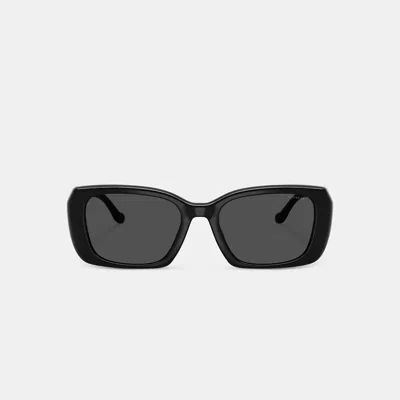 Coach Maxi Sculpted C Oversized Rectangle Sunglasses In Black