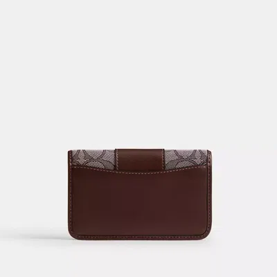 Coach Essential Slim Card Case In Signature Jacquard In Brown