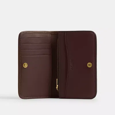 Coach Essential Slim Card Case In Signature Jacquard In Brown