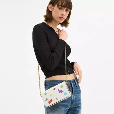 Coach Mila Crossbody Bag With Sticker Print In White