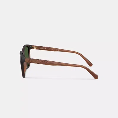 Coach Textured Square Sunglasses In Green