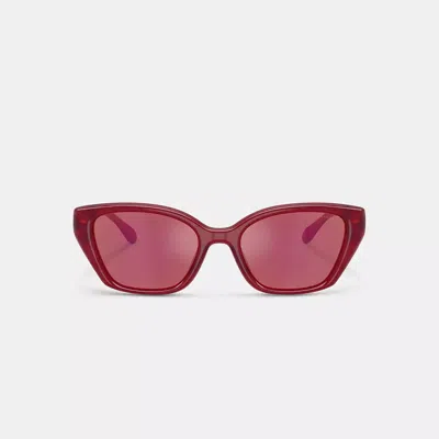 Coach C Hardware Square Cat Eye Sunglasses In Red
