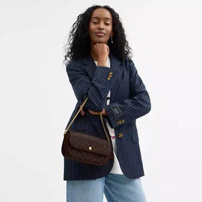 Coach Brook Flap Chain Bag In Signature Canvas In Multi