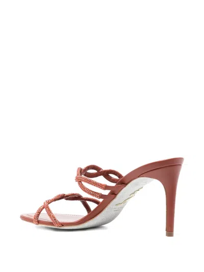 René Caovilla Braid Sandals In Brown