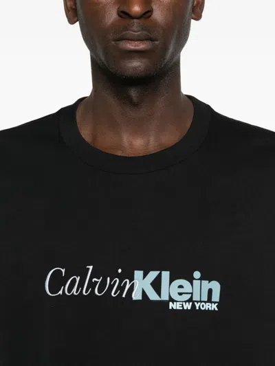 Calvin Klein Logo-print T-shirt In Black