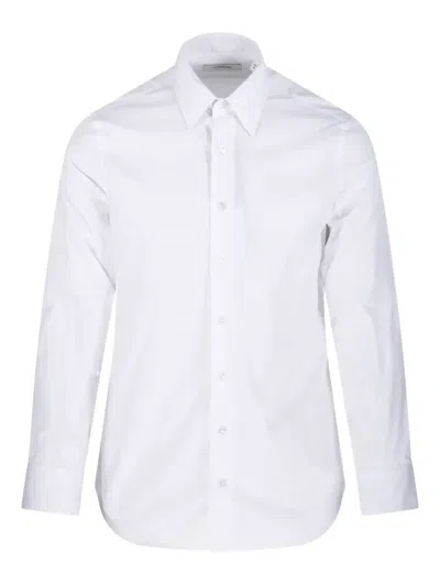 Lardini Button-down Cotton Shirt With Tailored Silhouette And Chest Pocket In White