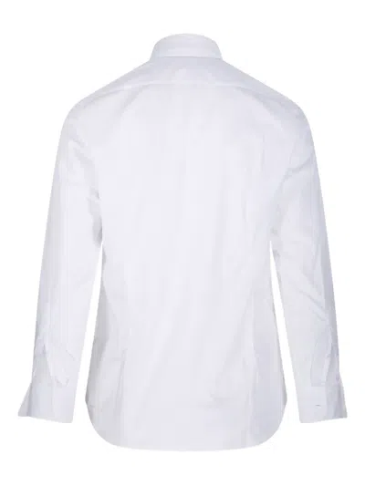 Lardini Button-down Cotton Shirt With Tailored Silhouette And Chest Pocket In White