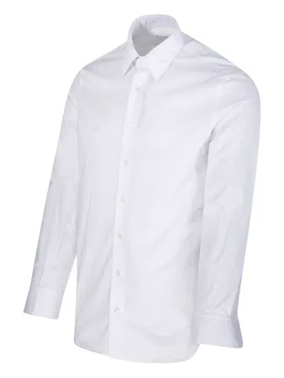 Lardini Button-down Cotton Shirt With Tailored Silhouette And Chest Pocket In White