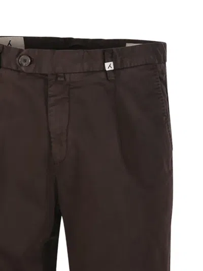 Myths Tailored Long Pants With Smooth Finish And Rolled Cuffs In Brown