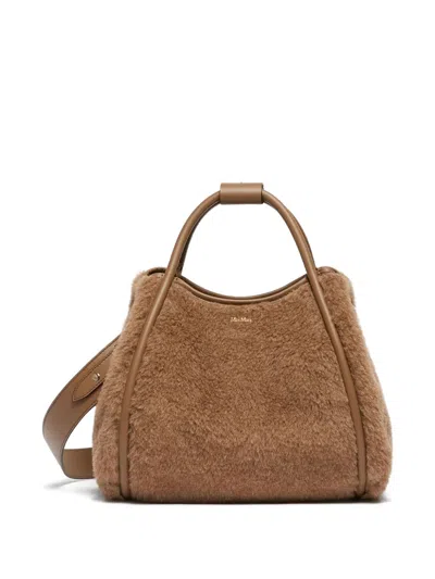 Max Mara Small Tmarin Teddy Top Handle Bag In Brown