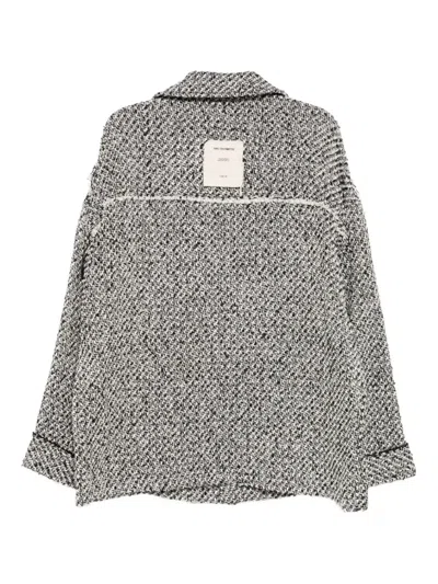 Five Cm Logo-patch Shirt Jacket In Gray