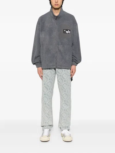 Izzue Logo-patch Jacket In Gray