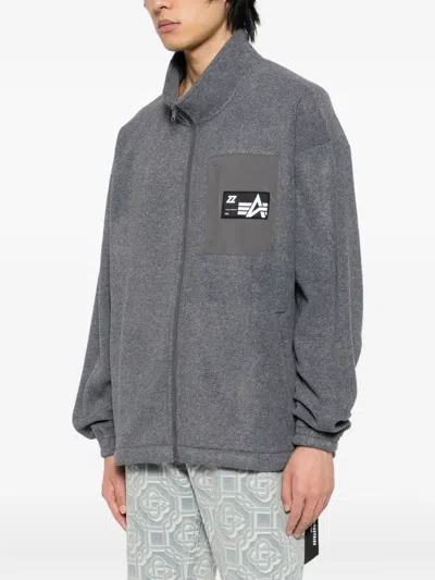 Izzue Logo-patch Jacket In Gray