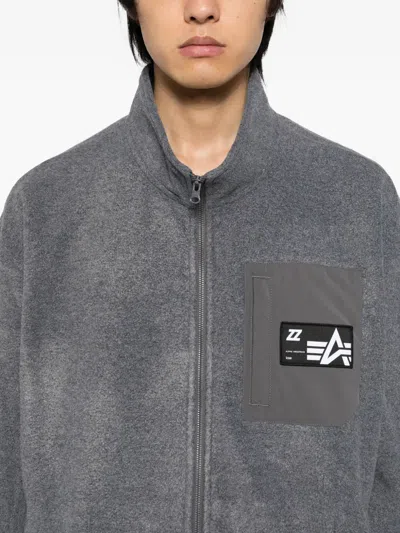 Izzue Logo-patch Jacket In Gray