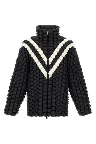 Raxxy 3d-structure Braided Nylon Jacket In Black