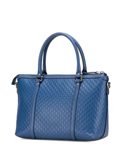 Pre-owned Gucci 2000-2015 Small Microssima Joy Satchel In Blue