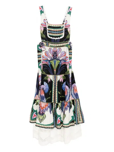 Lug Von Siga Sena Printed Linen Maxi Dress In Black