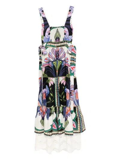 Lug Von Siga Sena Printed Linen Maxi Dress In Black