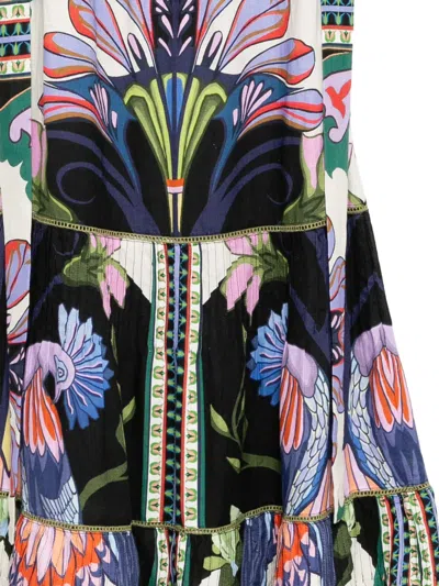 Lug Von Siga Sena Printed Linen Maxi Dress In Black