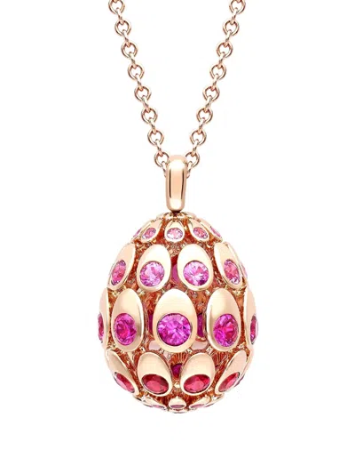 Fabergé Forever Faceted Egg Pendant With Ruby And Pink Sapphire In Multi