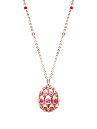 Fabergé Forever Faceted Egg Pendant With Ruby And Pink Sapphire In Multi