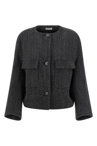 P.a.r.o.s.h Button-fastening Patch-pocket Jacket In Gray