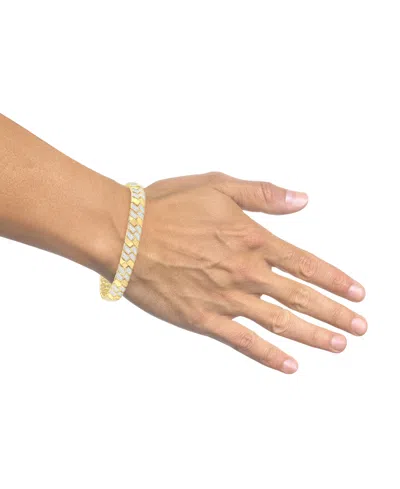 Macy's Men's Diamond Pave Cluster Square Link Bracelet (2 Ct. T.w.) In 14k Gold-plated Sterling Silver In Gold