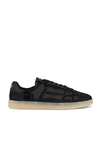 Amiri Crocodile Pattern Low-top Sneakers In Black