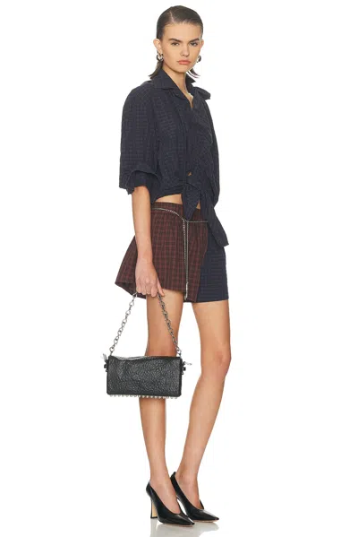 Alexander Wang Ricco Chain-embellished Leather Shoulder Bag In Black