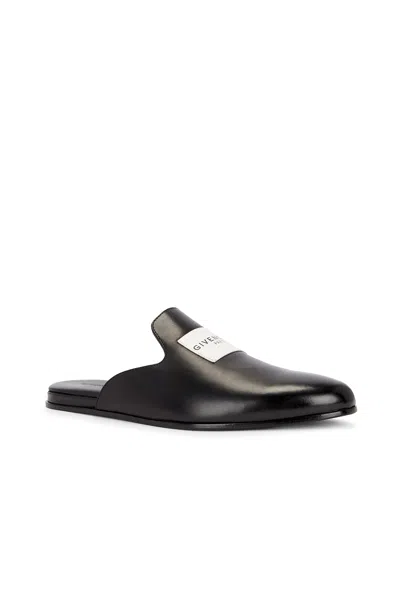 Givenchy Calfskin Logo-label Slippers In Black
