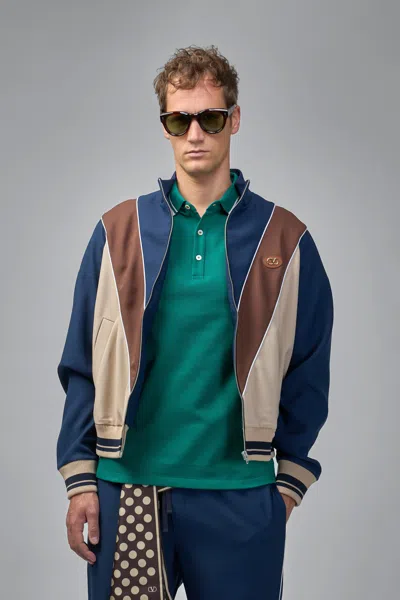 Valentino Jersey Felpa Vlogo Signature Cpu Grandala In Blue