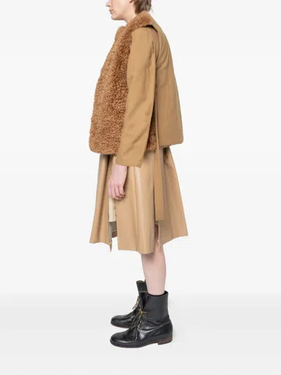 Muller Of Yoshiokubo Split-front Pleated Skirt In Neutral