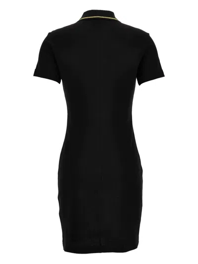 Versace Jeans Couture Women's Emblem Polo T-shirt Dress In Black