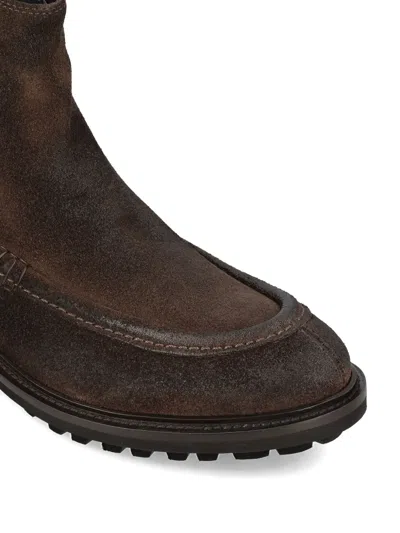 Tagliatore Elastic-panel Suede Boots In Brown