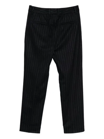 细条纹羊毛长裤