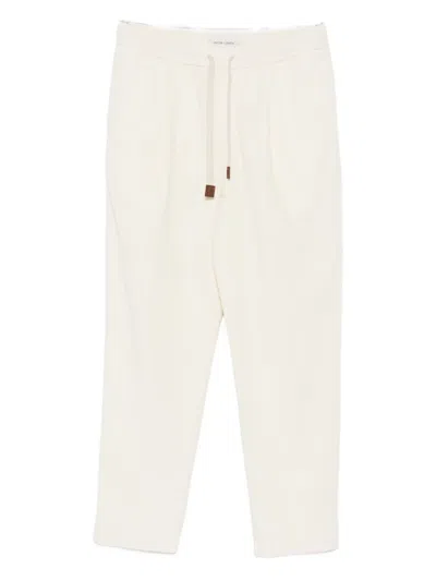 Jacob Cohen Drawstring Cotton Trousers In White