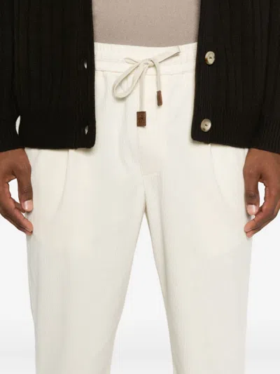 Jacob Cohen Drawstring Cotton Trousers In White