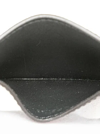 Pre-owned Fendi 2010-2025 Zucca Coated Canvas And Leather Card Holder In Black