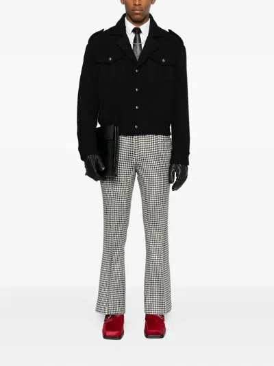 Ernest W Baker Buttoned Flap-pocket Jacket In Black