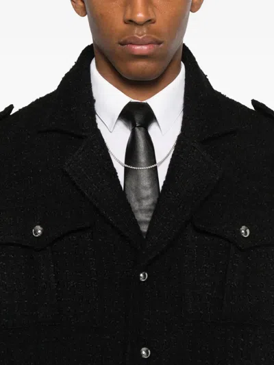 Ernest W Baker Buttoned Flap-pocket Jacket In Black