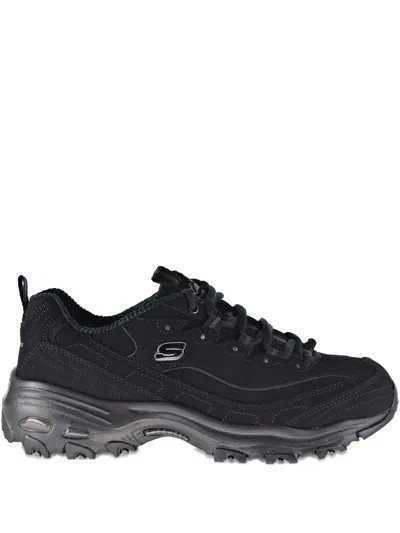 Skechers D'lites Play On Sneakers In Black