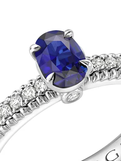 Fabergé 18kt White Gold Colours Of Love Sapphire Fluted Ring In Blue