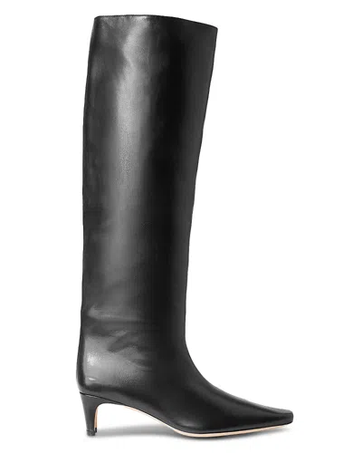 Staud Wally 50mm Knee-high Leather Boots In Black
